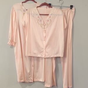 NWT Vintage Sleepwear Set Peach size‎ Medium 3 Pcs